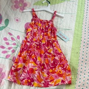 Cat & Jack Vibrant Pink and Orange Floral Dress